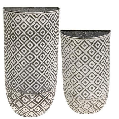 2/set, Shabby Chic Round Geometric Buckets