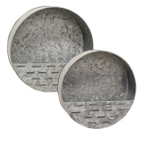 2/set, Round Olive Wall Pockets