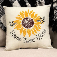 Thumbnail for Home Sweet Home Bees & Sunflower Pillow