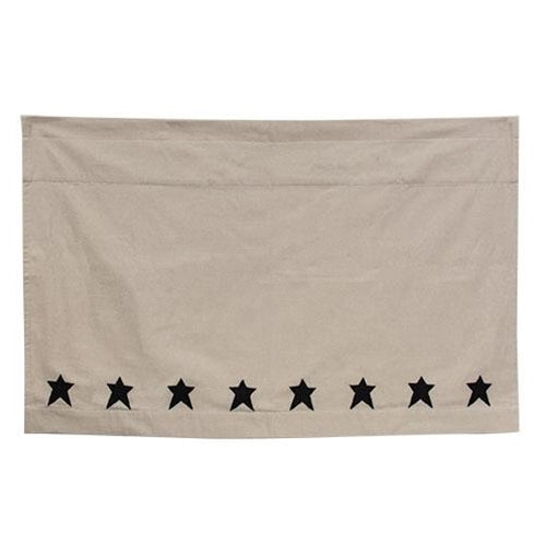 Farmhouse Star Patch Applique Tier Curtains 36