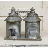 Thumbnail for Twin Silo Birdhouse Galvanized Metal - The Fox Decor