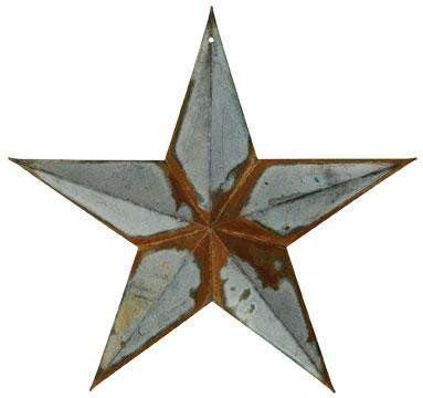 Rusty Galvanized Star, 12" - The Fox Decor