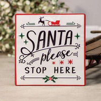 Thumbnail for Santa Stop Here Sign - The Fox Decor