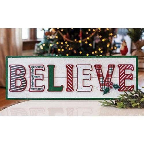 Believe Wooden Christmas Sign - The Fox Decor