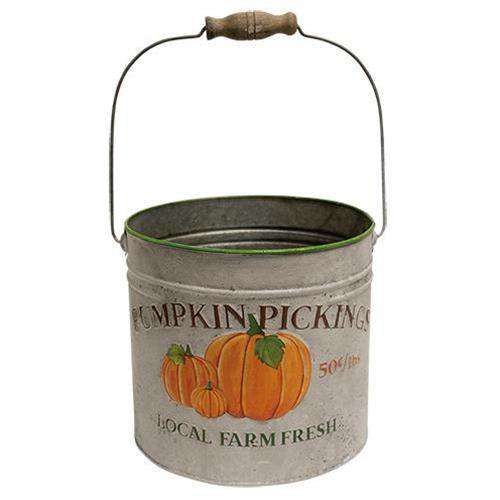 2/Set, Pumpkin Pickings Metal Buckets - The Fox Decor