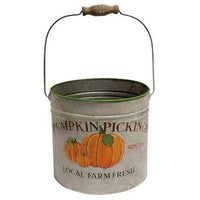 Thumbnail for 2/Set, Pumpkin Pickings Metal Buckets - The Fox Decor