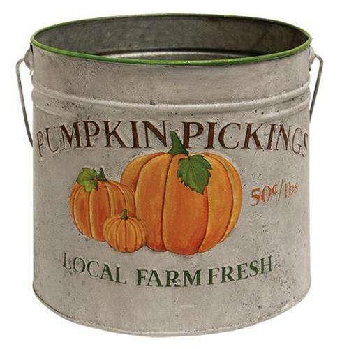 2/Set, Pumpkin Pickings Metal Buckets - The Fox Decor