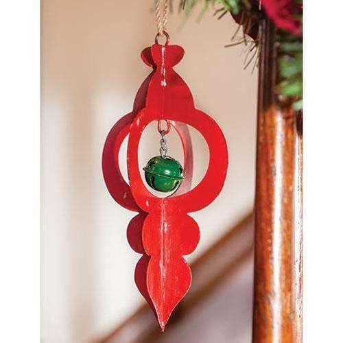 Red Metal Jingle Bell Ornament - The Fox Decor