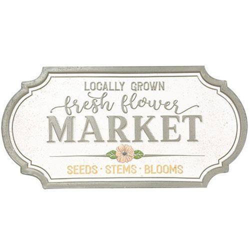 Locally Grown Fresh Flower Market Metal Sign - The Fox Decor