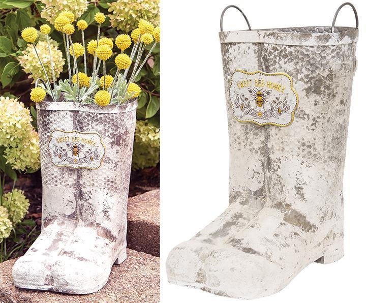 Sweet Bee Honey Metal Boots Planter - The Fox Decor