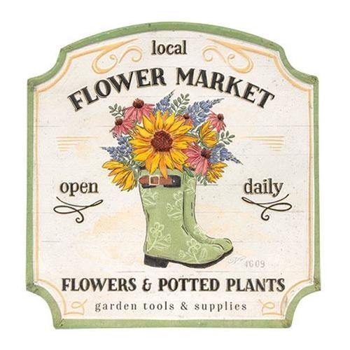 Local Flower Market Open Daily Metal Sign - The Fox Decor