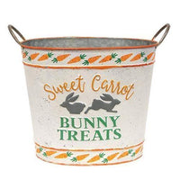Sweet Carrot Bunny Treats Oval Bucket 11” high by 12.5” wide. - The Fox Decor