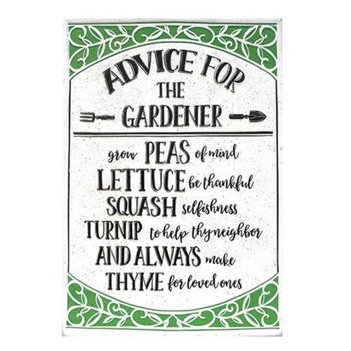 Advice For the Gardener Metal Sign - The Fox Decor