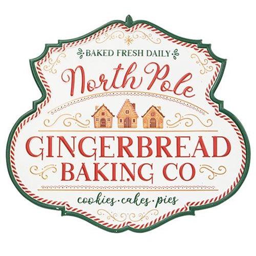 North Pole Gingerbread Baking Co. Metal Sign - The Fox Decor