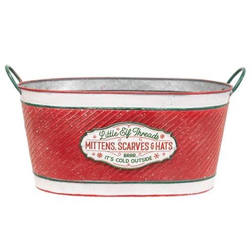 Little Elf Threads Oval Metal Bucket - The Fox Decor
