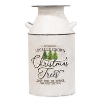 Thumbnail for Locally Grown Christmas Trees Distressed Metal Milk Can - The Fox Decor