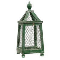 Thumbnail for Distressed Green Chicken Wire Birdcage Lantern - The Fox Decor