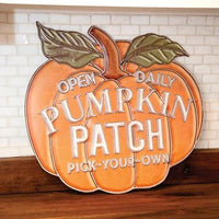 Thumbnail for Pumpkin Patch Open Daily Metal Sign - The Fox Decor