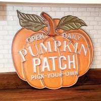Thumbnail for Pumpkin Patch Open Daily Metal Sign