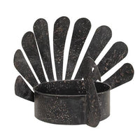 Thumbnail for Distressed Metal Turkey Large Candle Pan for Thanksgiving