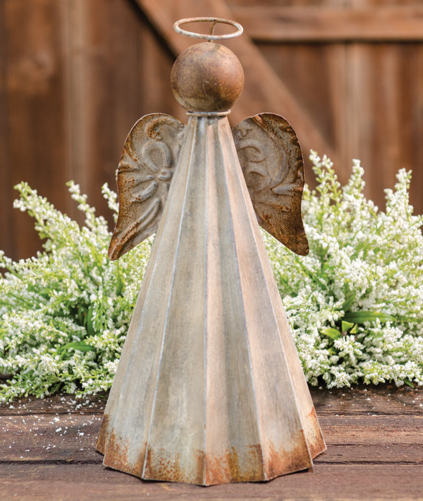 Distressed Metal Angel, 11" - The Fox Decor