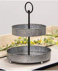 Thumbnail for Galvanized Metal Two-Tiered Tray