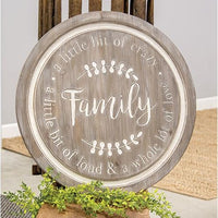 Thumbnail for Distressed Family Phrases Engraved Round Sign