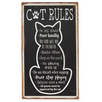 Thumbnail for Cat Rules Metal Sign