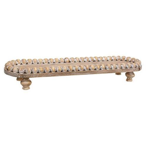 Beaded Edge Wooden Tray - The Fox Decor