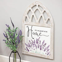 Thumbnail for It's So Good To Be Home Lavender Wood Cathedral Sign