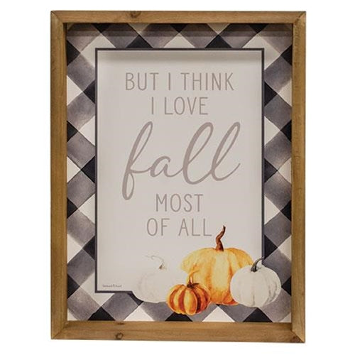 I Love Fall Most of All Wood Shadowbox