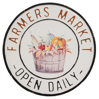 Thumbnail for Farmer's Market Open Daily Round Metal Sign