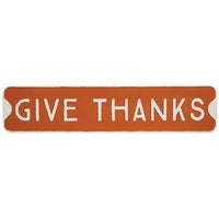 Thumbnail for Give Thanks Orange Metal Sign - The Fox Decor