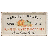 Thumbnail for Harvest Market Open Daily Pumpkin Metal Sign