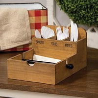 Thumbnail for Utensil and Napkin Wood Holder - The Fox Decor