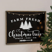 Thumbnail for Farm Fresh Christmas Trees Black & White Wood Sign
