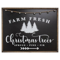 Thumbnail for Farm Fresh Christmas Trees Black & White Wood Sign