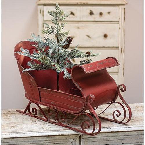 Rustic Red Sleigh - The Fox Decor