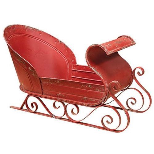 Rustic Red Sleigh - The Fox Decor