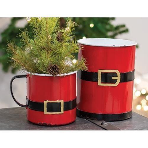 Santa Suit Metal Bucket - The Fox Decor