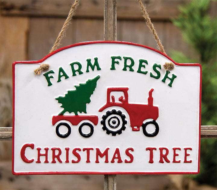 Farm Fresh Christmas Tree Metal Sign - The Fox Decor