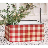 Red Buffalo Check Metal Basket - The Fox Decor