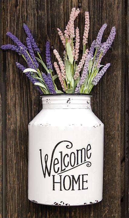 Welcome Home Metal Wall Milk Can