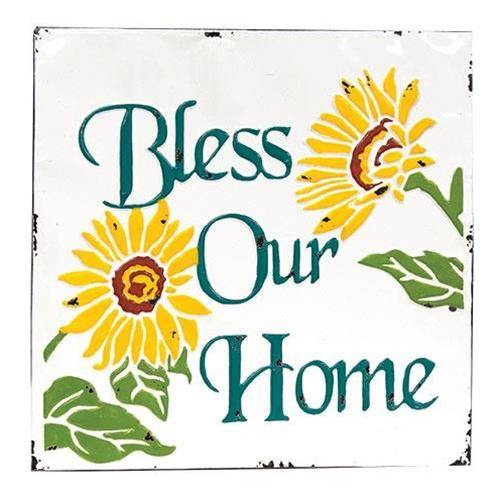 Bless Our Home Vintage Metal Wall Plaque - The Fox Decor