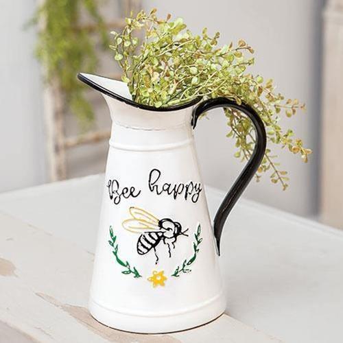 Bee Happy Enamel Pitcher - The Fox Decor
