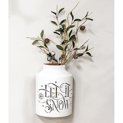 Let It Snow Half Milk Can Luminary - The Fox Decor