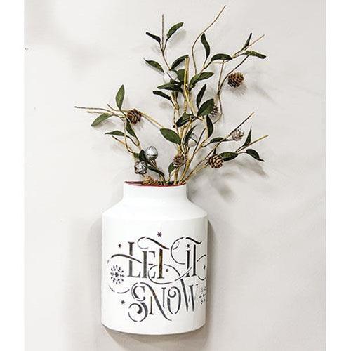 Let It Snow Half Milk Can Luminary