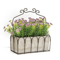 Thumbnail for Purple Astilbe in Resin Pot & Metal Basket - The Fox Decor