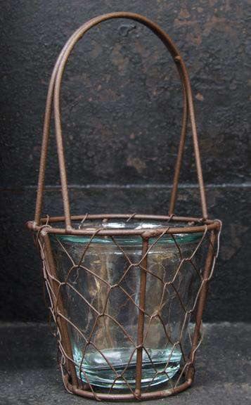 Wire Basket w/Glass - The Fox Decor