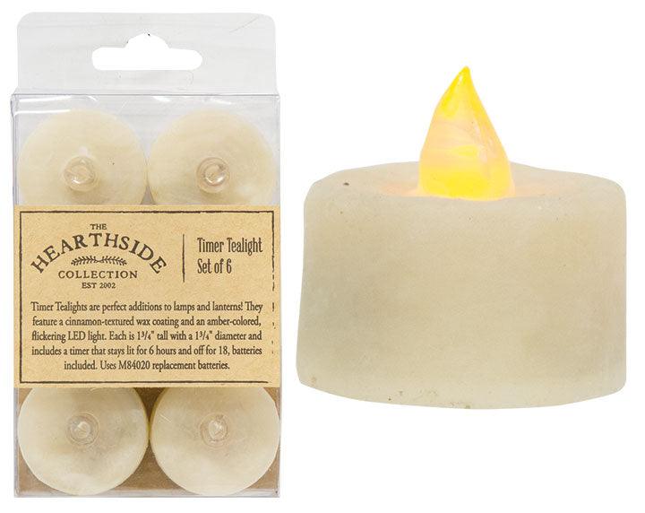 6/Pkg, Ivory Timer Tealights - The Fox Decor